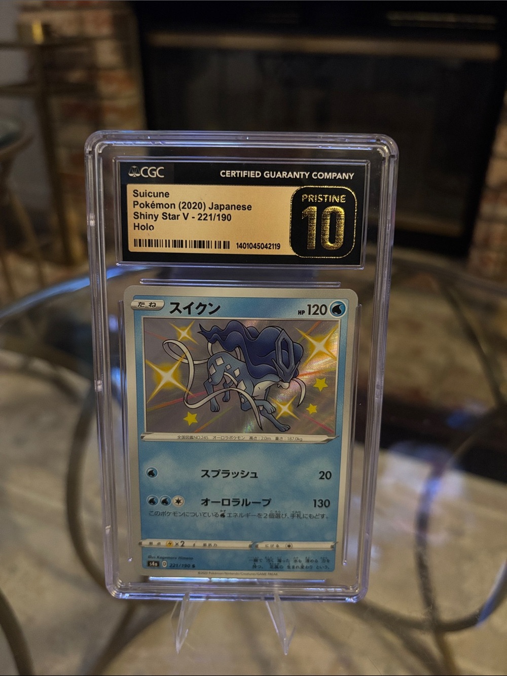 CGC Pristine 10 Suicune Holo Pokemon Japanese Shiny Star V 221/190
